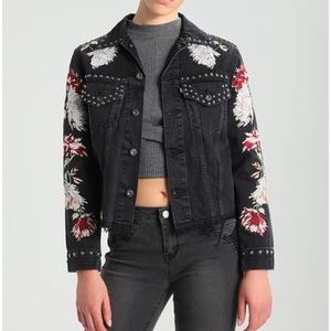 Levi’s made&crafted black embroidered denim jacket